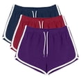 thumbnail image 2 of Lenpel Women's Booty Running Shorts 3 Pc Soft Comfy Elastic Waist Drawstring Yoga Lounge Shorts Athletic Workout Shorts, 2 of 7