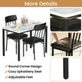 thumbnail image 2 of Baxluxe Marble Dining Table Set for 2, Faux Marble Rectangle Kitchen Table and Chairs Set, Small Dining Table with 2 Dining Chairs, 3 Pieces Dinette Set for Breakfast Nook, Apartment, White+Black, 2 of 6