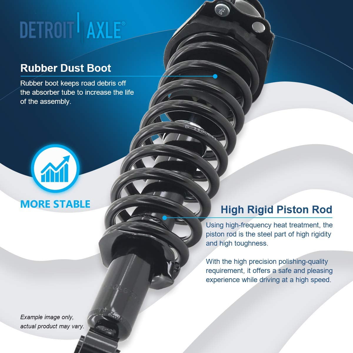 Detroit Axle - Struts for 2003-2008 Toyota Corolla Complete 4 Front and Rear Struts with Coil Springs Assembly 2004 2005 2006 2007 Replacement Quick Install Ready Struts