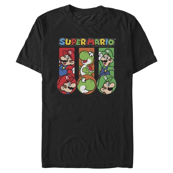 Mens Nintendo Colorful Team Luigi and Mario T Shirt