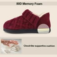 thumbnail image 7 of LongBay Women's Warm Wool Yarn Cable Knitted Bootie Fuzzy Slippers Memory Foam Anti-Skid Sole House Shoes Indoor Outdoor, 7 of 7