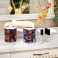 thumbnail image 4 of Yayeee 2 Pack Qtip Holder Bathroom Cotton Swab Canister with Lid Clear Dispenser Set, Purple Simple Triangles, 4 of 6