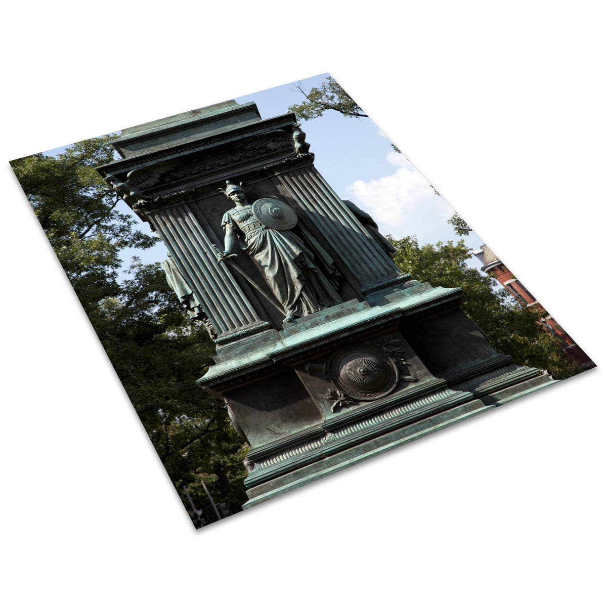 Print: An Equestrian Statue Honoring John A. Logan Stands In The Center Of
