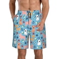 thumbnail image 2 of Uemuo Cute Dog Pattern Men's Swim Trunks Hawaiian Beach Bathing Suit Swimsuits Beach Quick-Dry Shorts with Pockets-Small, 2 of 9