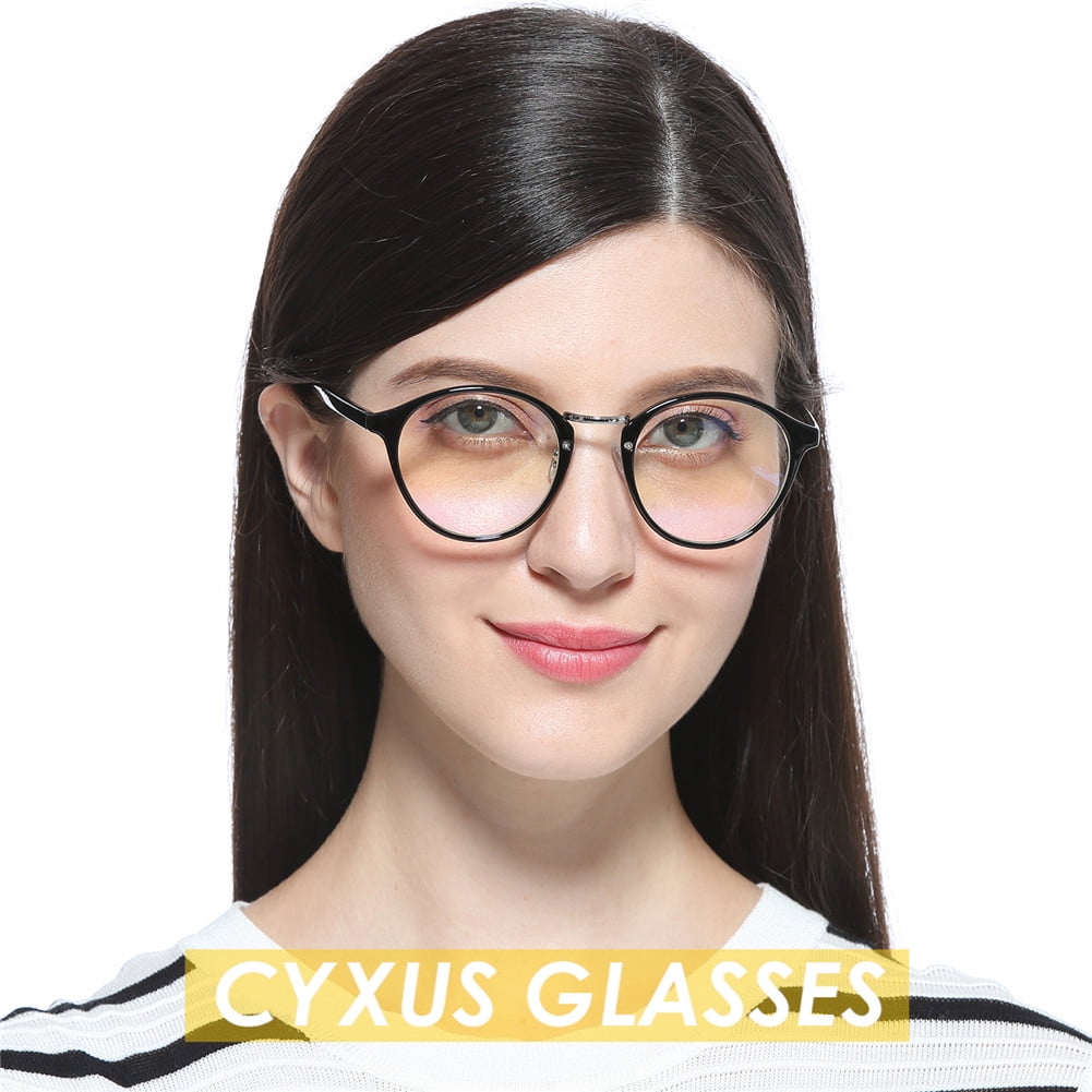 Cyxus Retro Round Blue Light Blocking Computer Glasses for Anti Eyestrain UV400, Black Frame Unisex(Men/Women) Eyewear