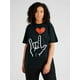 thumbnail image 1 of Valentine's Day 'I Love You' Heart & Peace Sign Graphic Tee - 100% Crew Neck, Classic Fit, Machine WCamisetas para mujer, lindas camisetas con estampado gráfico, de manga corta, estilo casual, para ve, 1 of 6