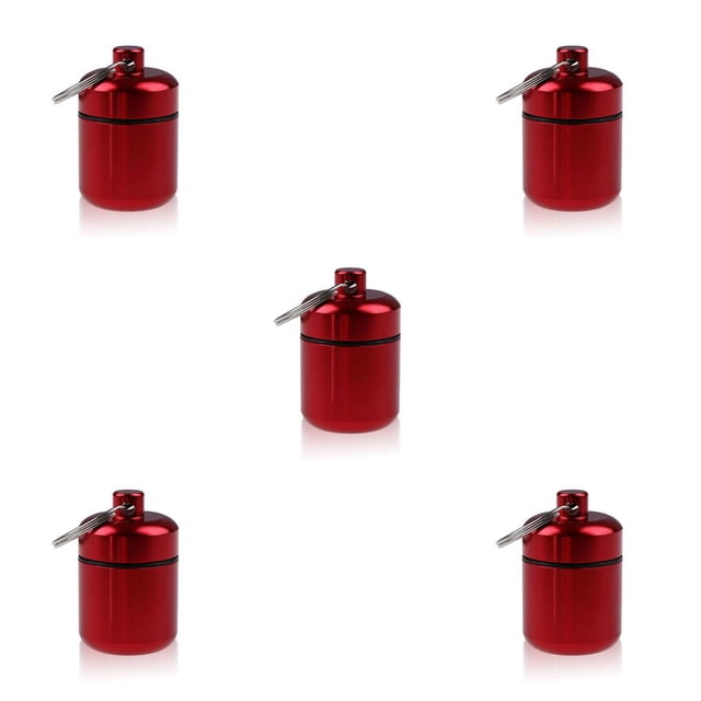 Cateissary Mini píldoras portátiles Caja de almacenamiento Aleación de aluminio Llavero Botella Senderismo Tabletas Ancianos Contenedor saludable Type2 NO2 Cateissary CBP164068
