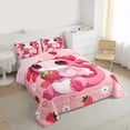 thumbnail image 3 of Homewish Kawaii Axolotl Bedding Comforter Set,Red Cute Strawberry Twin Comforter Sets,White Cartoon Daisy Flower Bedding Set For Girls Kids,Breathable Home Decor Reversible,2pcs, 3 of 8