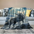 thumbnail image 2 of Nawypu  Wolf Throw Blanket, Flannel Cool Wolves Themed Stuffed Animal Black Throw, Soft Nap Throw Blanket for Home Boys Girls Women Wolf Lovers Gifts, 2 of 6