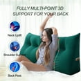 thumbnail image 3 of WOWMAX Large Bolster Triangular Positioning Support Reading Backrest Wedge Pillow Headboard for Day Bed Bunk Bed RV/Trailer with Removable Cover King Velveteen Cyan, 3 of 6