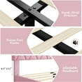 thumbnail image 7 of AOILE Platform Bed Frame with Upholstered Headboard, Fabric Upholstered Bed Frame with Adjustable Headboard, Bed Frame with Diamond Pattern and Soft Fabric, Wood Slat Support, Grey, Pink, Beige, 7 of 7