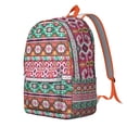 thumbnail image 2 of Unisex Vintage Style Bohemian Backpack, Boho Print Zipper Bag with Front Pocket, Durable Rucksack for School College Work Travel, Wonderful Gift, 2 of 5