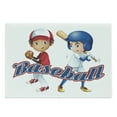 thumbnail image 1 of Sports Cutting Board, Baseball Player Boys Pitching Champions Winner Olympics Competition, Decorative Tempered Glass Cutting and Serving Board, Large Size, Cobalt Blue White, by Ambesonne, 1 of 1