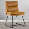 thumbnail image 2 of Glamour Home Aulani 20.5" Faux Leather Dining Chair in Light Brown (Set of 2), 2 of 7