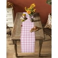 thumbnail image 4 of Pink Table Runners 120 Inches Long, Cotton Linen Fabric Table Runner Dresser Scarf, Country French Rustic Buffalo Plaid Modern Art Tablerunner for Party/Kitchen/Dinner/Wedding Decor 13''x120'', 4 of 7