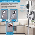 thumbnail image 3 of czcpp-Kitchen Faucet Sink Sprayer Attachment Set, Faucet Spray Head Replacement 59’’ Stainless Steel Hose, Faucet Aerator, 3 Way Brass Diverter Valve and 5 PCS Adapters for Kitchen Cleaning, Hair Was, 3 of 4