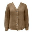 thumbnail image 3 of Cardigan Sweaters for Women 2025 Long Sleeve V-Neck Button Down Knitted Sweater Jacket Coat Womens Cardigan Sweaters, 3 of 5