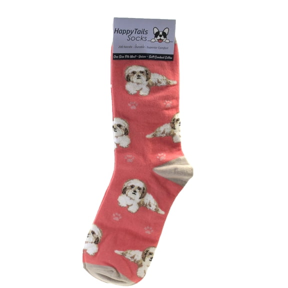 Happy Tails Tan Shih Tzu  Dog Lover Socks - One Size Fits Most
