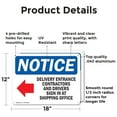 thumbnail image 2 of (2 Pack) Delivery Entrance Contractors OSHA Notice Sign 18 Inch X 12 Inch Indoor / Outdoor Rust-Free Aluminum Metal Signs for Workplace, Workshop, and Construction Site, Made in the USA, 2 of 8