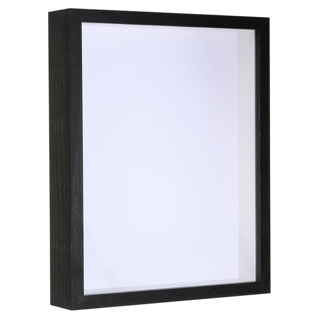 Unique Bargains 8x10 Shadow Box Frame Wooden Dried Flower Photo Frame Floating Photo Frame Black