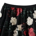 thumbnail image 3 of qolati Women's Mesh Midi Skirts Vintage Floral Embroidery Elastic High Waist Tulle Skirt Flowy Layered A-Line Pleated Prom Skirt, 3 of 5