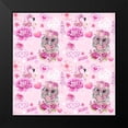thumbnail image 2 of Pink Valentine Elephant And Flamingo Pattern 20x20 Black Modern Framed Museum Art Print Titled - Sheena Pike Art And Illustration, 2 of 5