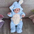 thumbnail image 4 of Likimi Baby Boys Jumpsuits Long Sleeve Solid Color Hooded Onesie Thermal Comfortable Relaxed Spring Fall Homewear Size 18-24 Months Light Blue, 4 of 4