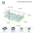 thumbnail image 4 of Sweet Home Collection 3-Piece Kitchen Sink Dish Drainer Set- Mint, 4 of 5