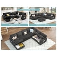thumbnail image 5 of Papajet 105" Sofa Bed, Sectional Sleeper Sofa with Pull Out Bed/Reclining Backrest, 6 Seater Sleeper Couch Bed with Storage, Chenille Dark Gray, 5 of 8