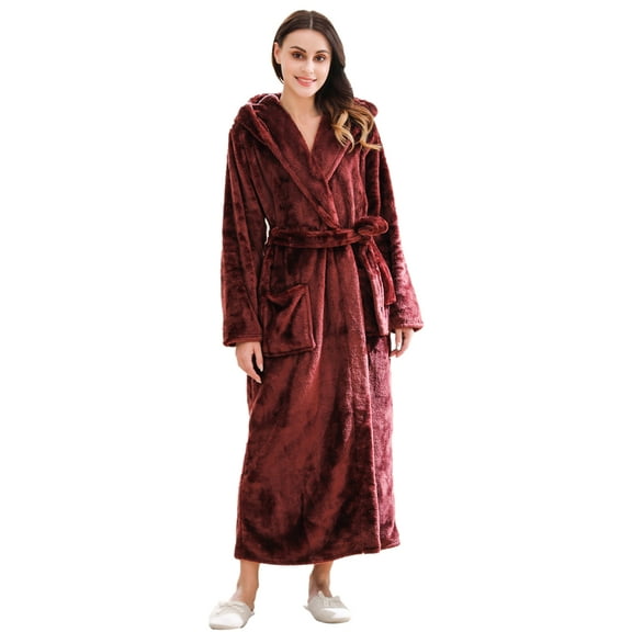 Richie House Women's Fleece Robe with Hood RHWN2233