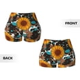 thumbnail image 3 of Sikiie Vintage Sunflowes Print Workout Shorts Women Scrunch Butt Gym Shorts Seamless High Waist Tummy Control Yoga Biker Athletic Shorts, 3 of 5