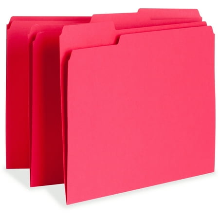 Business Source BSN65776 Color-coding Top-tab File Folders 100 / Box Red