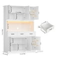 thumbnail image 4 of Hiphuta 72" Tall Kitchen Pantry Storgae Cabinet with RGB LED, Hutch Cabinet with Charging Station and Adjustable Shelves for Dining Room, White, 4 of 8