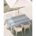 thumbnail image 3 of 54x80 Inch Outdoor Tablecloth with Umbrella Hole Zipper Rectangle Blue Grey Striped Rectangular Tablecloths Outside Waterproof Horizontal Lines Simple Minimalist Patio Table Cover for Picnic Party, 3 of 8