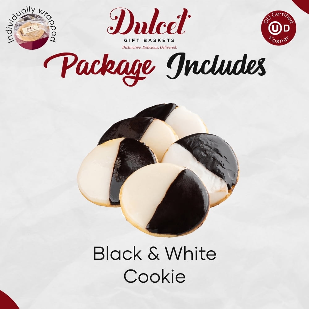 Dulcet Gift Baskets Happy Birthday Black and White Cookie Gift Tin with Balloons and Candles, Birthday Gift