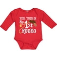 thumbnail image 3 of Inktastic Yes, This is My 1st Rodeo Cowboy Hat and Lasso Boys or Girls Long Sleeve Baby Bodysuit, 3 of 5