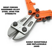 GreatNeck Steel Bolt Cutters, Orange, 24 inch