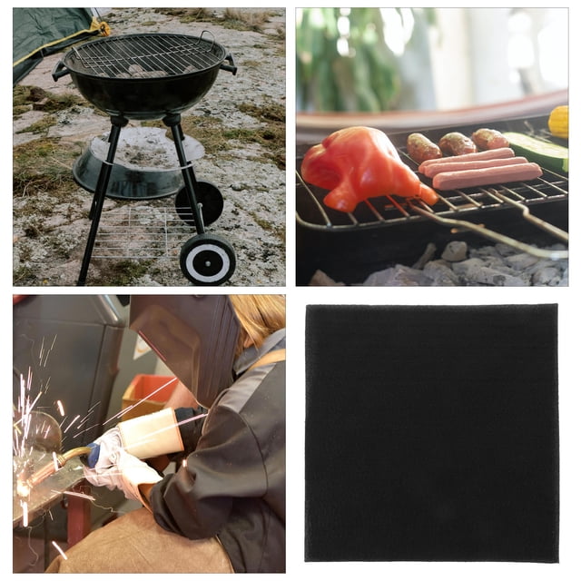REOFLYUP Fiberglass Welding Mat Fireproof Blanket Black Heat Resistant for Outdoor Soldering Protection