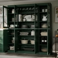 thumbnail image 4 of Palace Imports 100% Solid Wood Kitchen Pantry Storage Cabinet with Solid, Clear Glass Doors and Adjustable Shelves, Green, 4 of 6