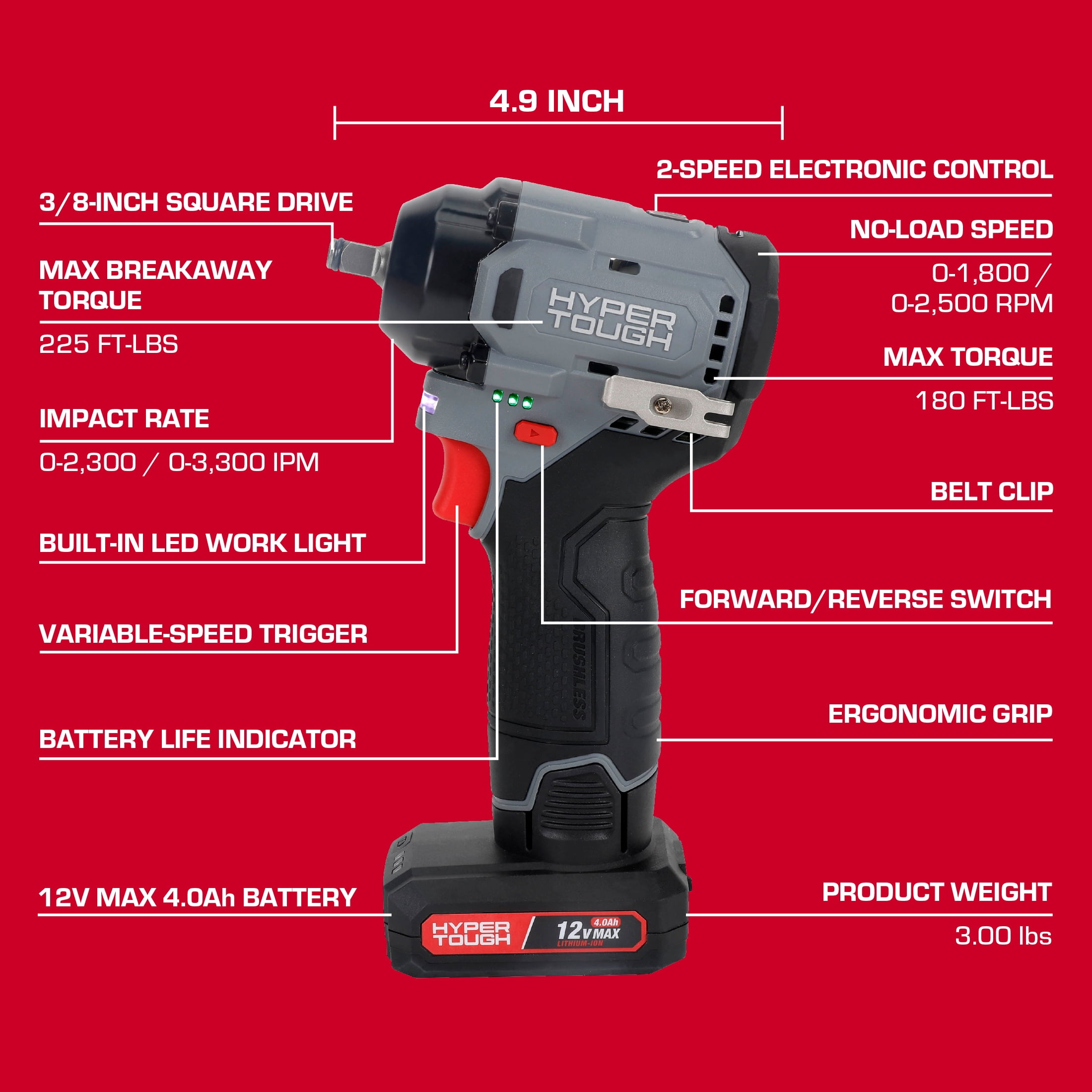Hyper Tough 12V Brushless Impact Wrench