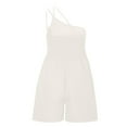 thumbnail image 6 of lmcalzta Womens Dresses One Shoulder Camisole Tops with Shorts Summer Workout Jumpsuits Gym Athletic Rompers, 6 of 9