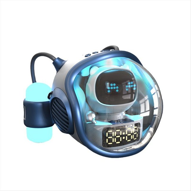 Altavoz Bluetooth Inalámbrico con Forma de Nave Espacial de Astronauta, Interactivo con IA y Luz RGB, Despertador y Luz .