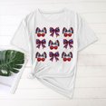 thumbnail image 2 of Camisas de Manga Corta para las Mujeres Moda Casual Impresión Cuello Redondo Suéter Tee Blusas, 2 of 7