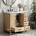 thumbnail image 4 of ARIEL CAMBRIDGE 37 Inch Single Rectangular Sink Bathroom Vanity With Pure White Quartz Countertop 1.5 Inch Edge In Oak, 4 of 7