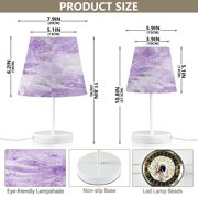 BZSMCE Table Lamp Creative Lavender Floral Elegance Pattern Simple Pattern Night Light