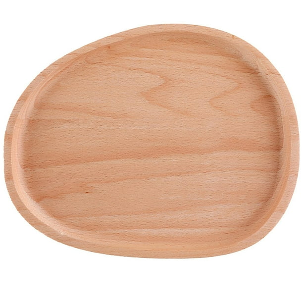 Plato de cena creativo multiusos de madera maciza, vajilla de cocina, bandeja de dibujos animados para niños