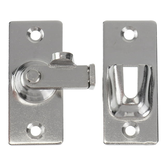 1Pc 90 Degree Solid Door Latch Bolt 304 Stainless Steel Lock Sliding Door Right Angle Buckle (Silver)