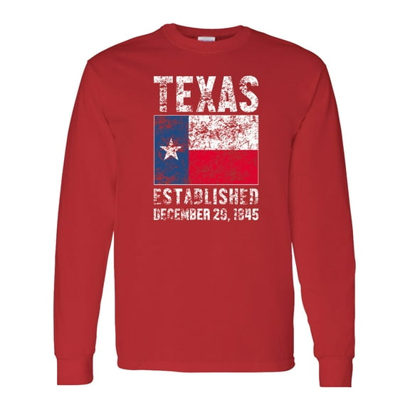 Inktastic Established December 29, 1845 Texas Flag Long Sleeve T-Shirt
