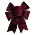 thumbnail image 2 of Dark Red Christmas Tree Velvet Bow, Christmas Tree Topper Bow, 6.7*8.3 inch Christmas Wreath Bow, Large Christmas Bows Xmas Decor Party Supplies Wreath Railing Fences, 2 of 9