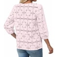 thumbnail image 6 of Ruimatai Women's Lace Blouses 3/4 Sleeve Floral Embroidered Round Neck Pullover Tops for Casual Daily Wear, 6 of 6